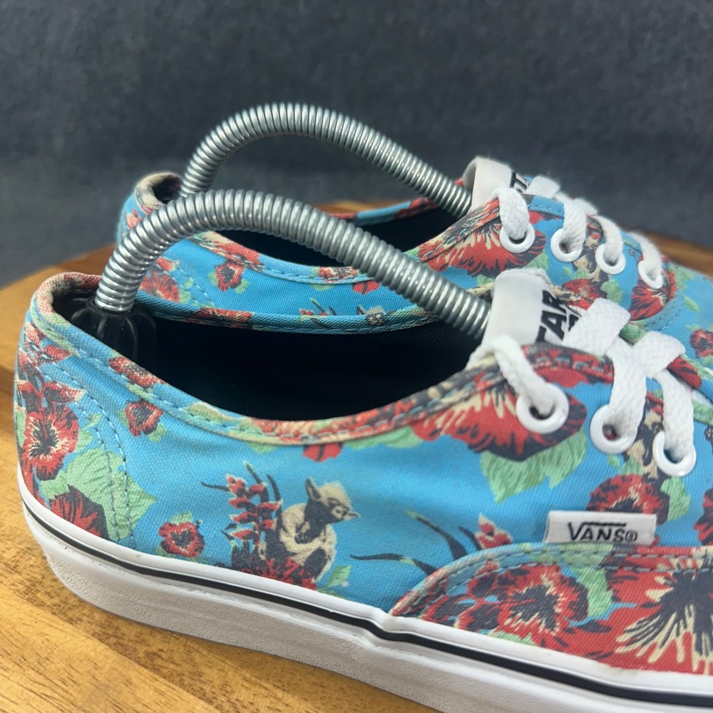 Vans Star Wars Authentic Yoda Aloha Floral Sneakers Blue Red Women 7 Men 5.5 - Picture 3 of 16